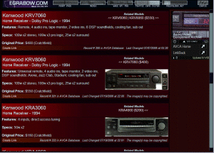 Audio/Video Component Archive (shown with EG2007's NAVbar at the top)