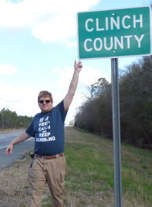 Me at the border of Clinch County (Georgia)
